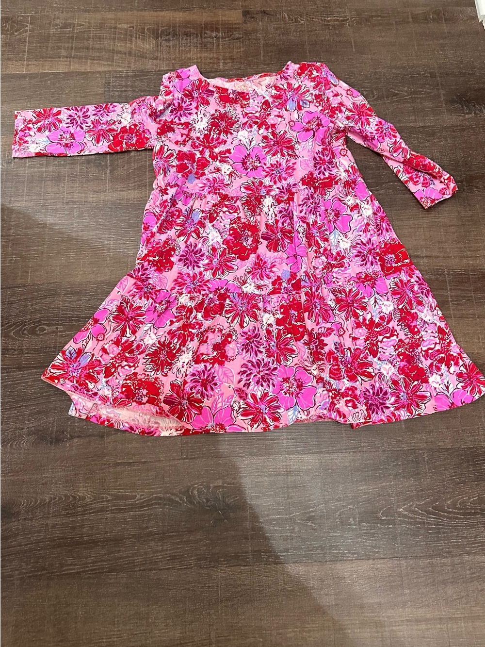 Lilly Pulitzer Mini Geanna Dress Lilac Thistle In The Wild Flowers Size XL 12-14